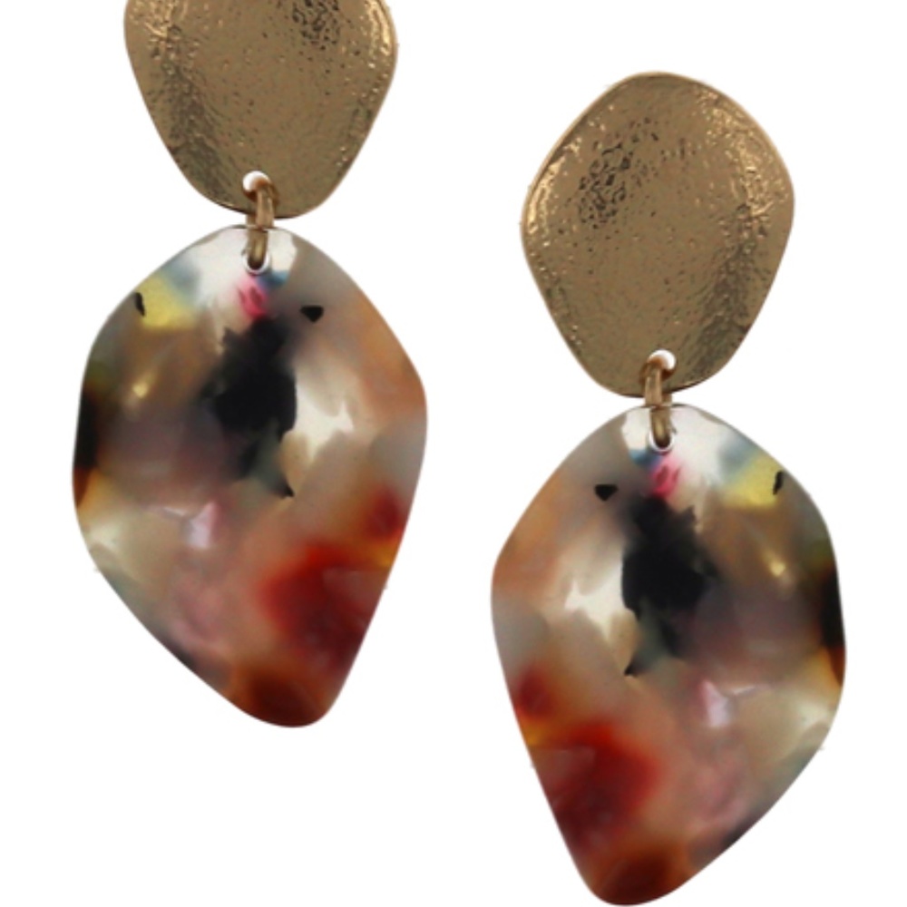 Gold and multi Color Earrings